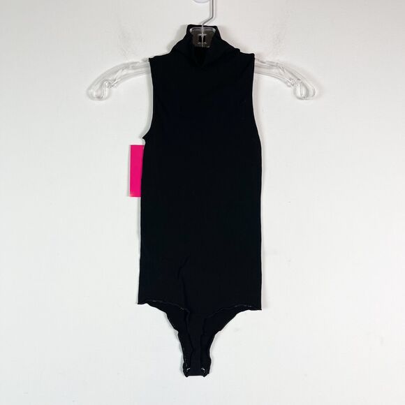 Commando NWT Women's Mockneck Sleeveless Thong Bodysuit Black Size OS - Picture 4 of 8